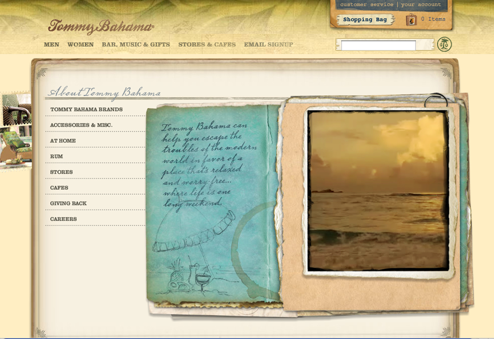 Tommy Bahama Web Site