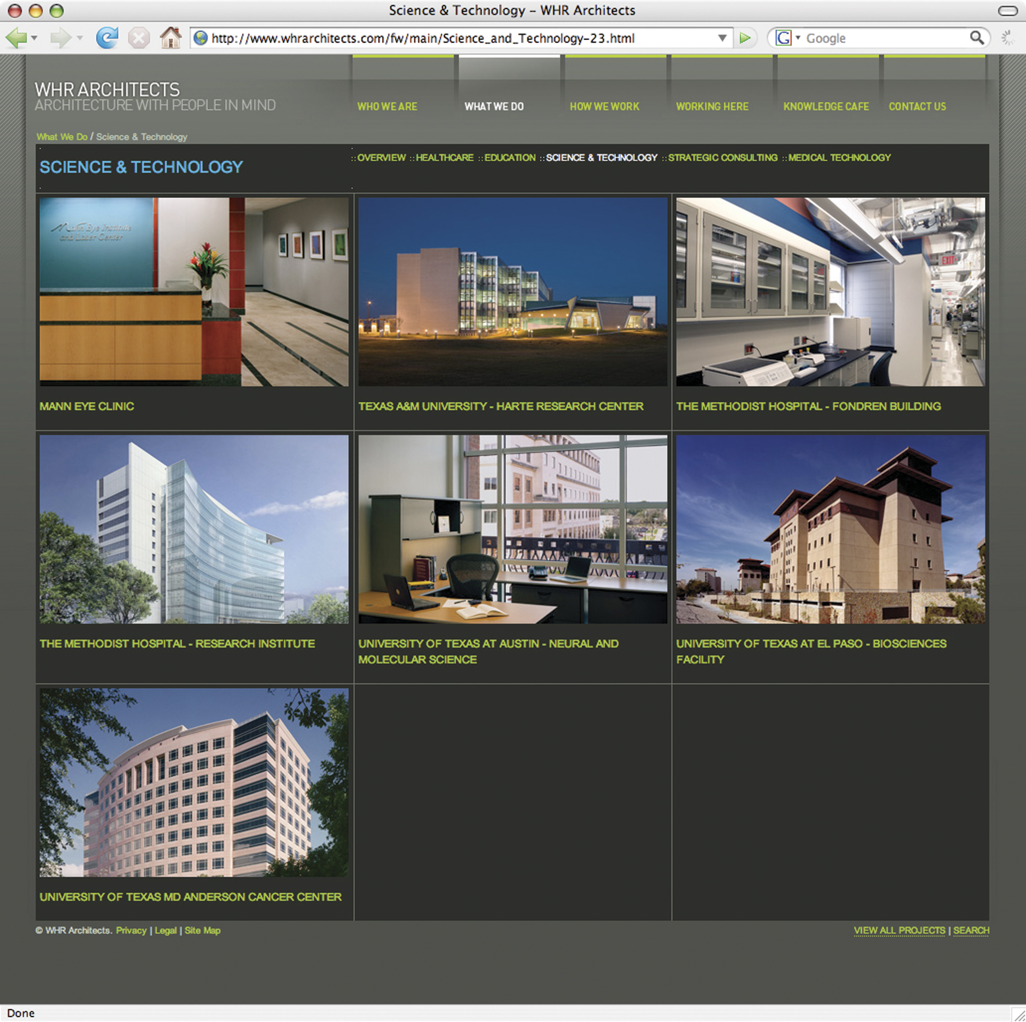 WHR Architects Web Site