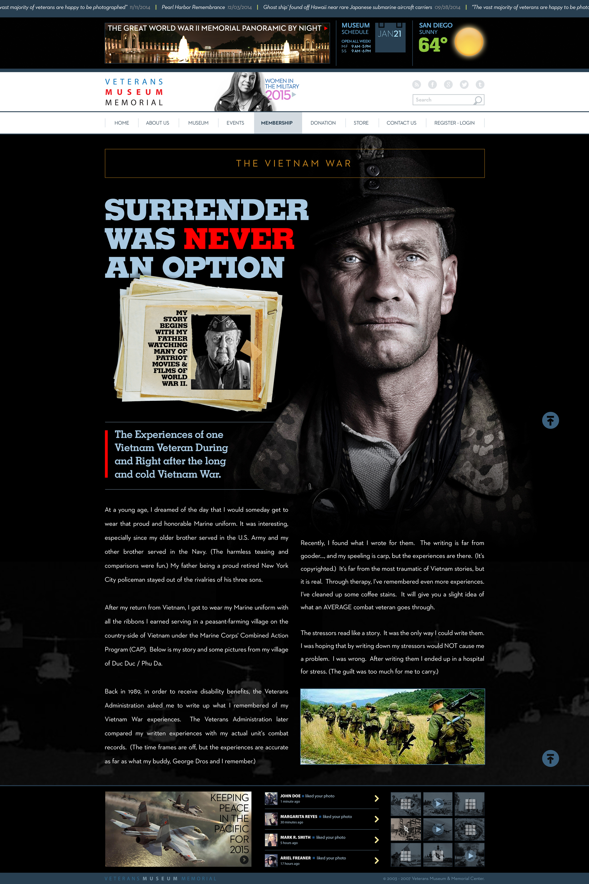 Veterans Museum Memorial website