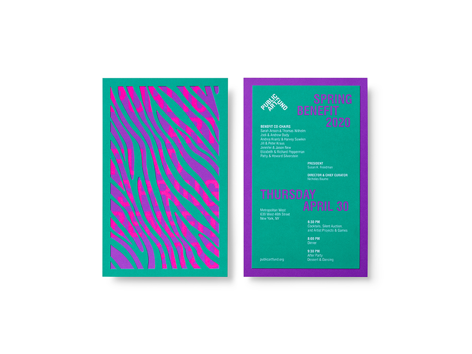 Public Art Fund Spring Benefit 2020 Invitation