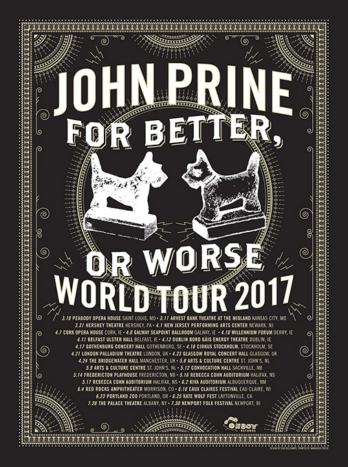 John Prine, For Better or Worse World Tour 2017 Poster