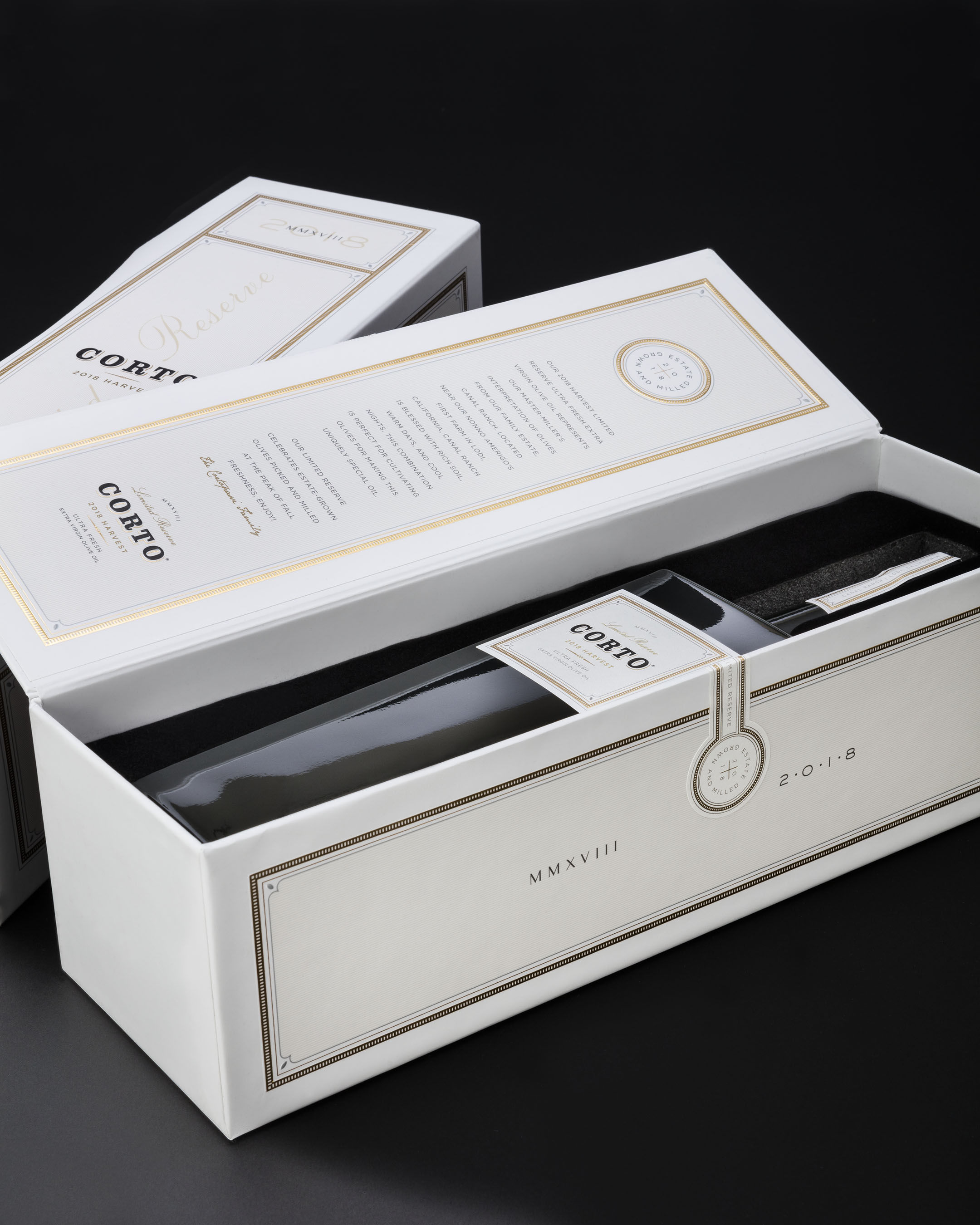 2018 Limited Reserve Corto Olive Oil Luxury Packaging System